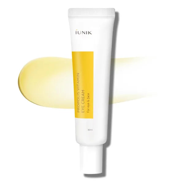 IUNIK Propolis Vitamin C Face & Eye Cream with Vegetable Oil, Idebenone 1.01 Fl Oz Dullness Dark Circles Puffiness