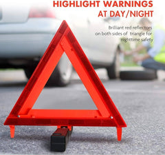 Reflective Warning Triangle, Foldable Safety Warning Triangle for Roadside Breakdowns, Warning Triangle with Storage Box for Car Emergencies Accessories (1 Pack)