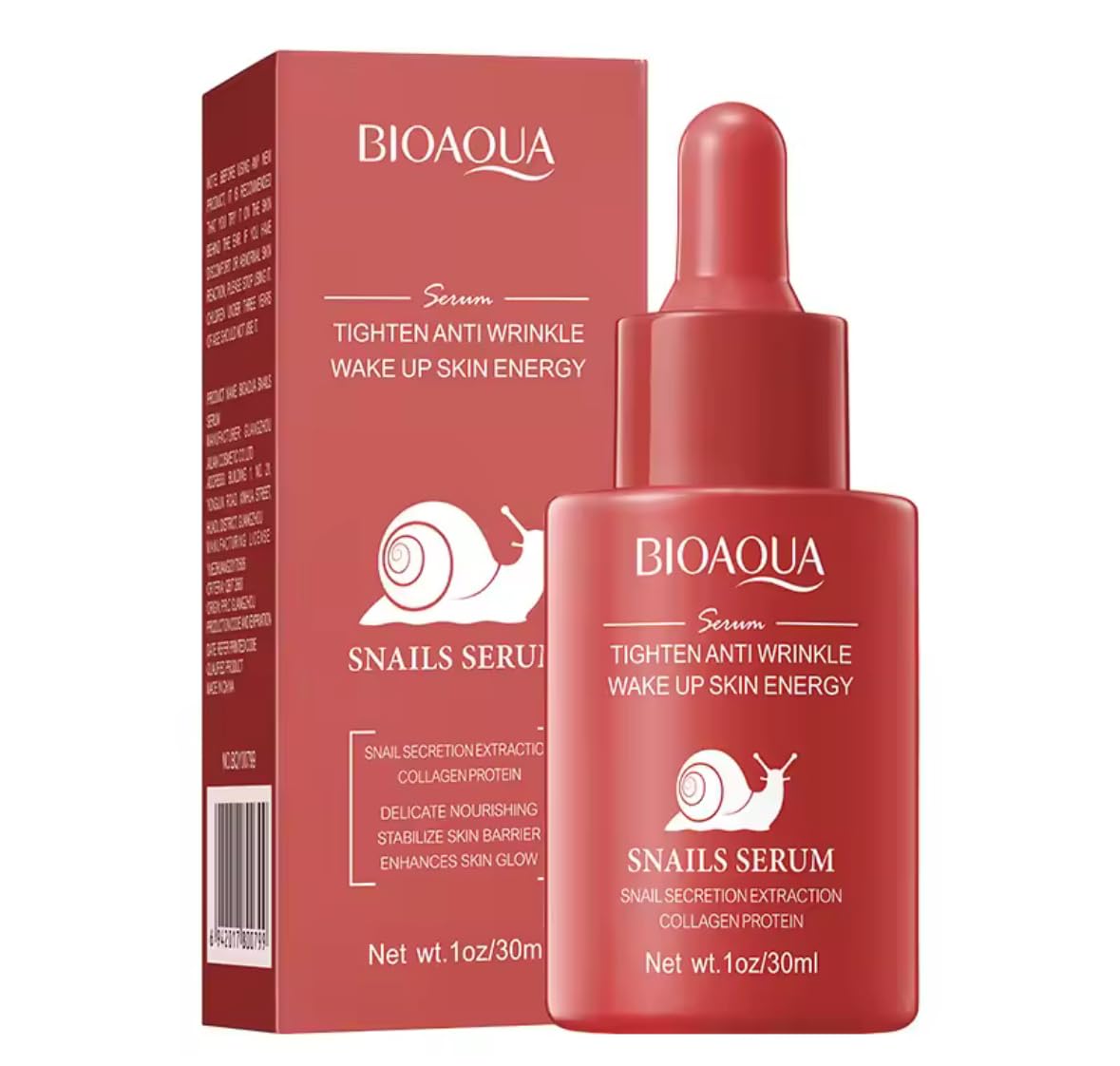 BIOAQUA Vitamin C Retinol Hyaluronic Acid Serum, Moisturising Face Essence for Brightening and Firming, 30ml (Red)