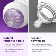 AVENT Philips Natural Response Baby Bottle - 260ml Baby Milk Bottle, BPA Free for Babies 1 Month+, Koala Pattern (Model SCY903/67)