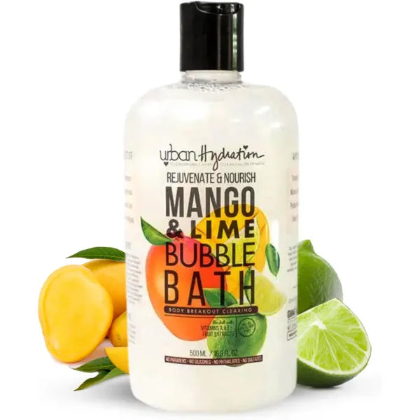 Urban Hydration Mango & Lime Bubble Bath, Foaming Bath Soak with Mango Seed Butter & Citrus Extracts, Natural Bubble Bath for Men & Women, Sulfate Free & Ideal for All Skin Types - 16.9 FL Oz