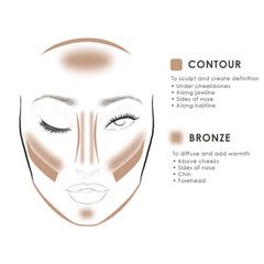 TEMPTU S/B Silicone-Based Contour & Bronze Starter Set For Sculpting, Contouring & Adding Dimension To The Face | Includes 6 Shades, 1 Count (Pack of 1)