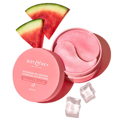 Dot & Key Watermelon Cooling Hydrogel Eye Patches | With Hyaluronic & Niacinamide | Under Eye Patches For Dark Circles & Puffiness Reduction | Instantly Hydrates, Cools & De-Puffs | 60 Patches, Pink