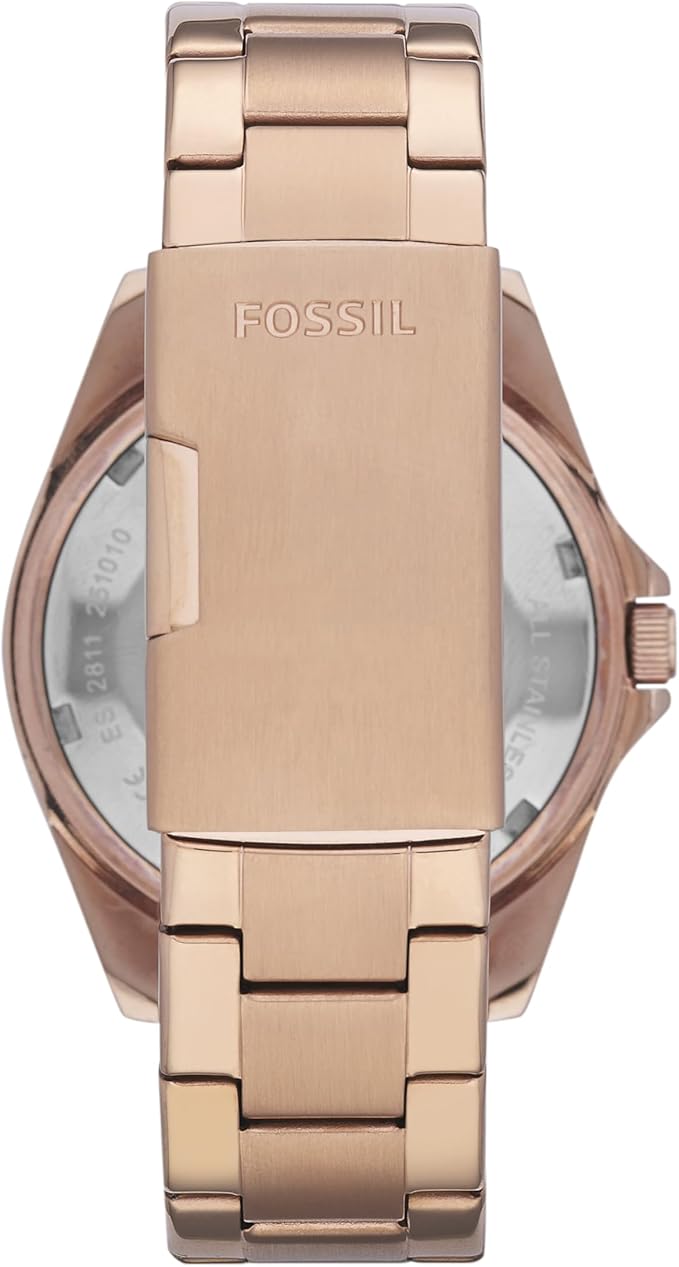 Fossil Women's Riley Stainless Steel Crystal-Accented Multifunction Quartz Watch, Riley Multifunction - ES2811 Rose Gold