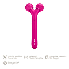GESKE SmartAppGuided™ Sonic Facial Roller | 4 in 1 | Facial Dermasmooth Stimulator | Derma Roll | Professional Facial Roller | Derma Roller for Skincare and Beauty Routine | Smooth Skin