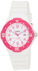 Casio Womens Quartz Watch, Analog Display and Resin Strap White / White / Pink