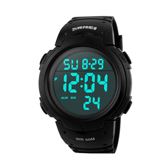 SKMEI Sport Watch For Men Digital Rubber, D1068 - Black