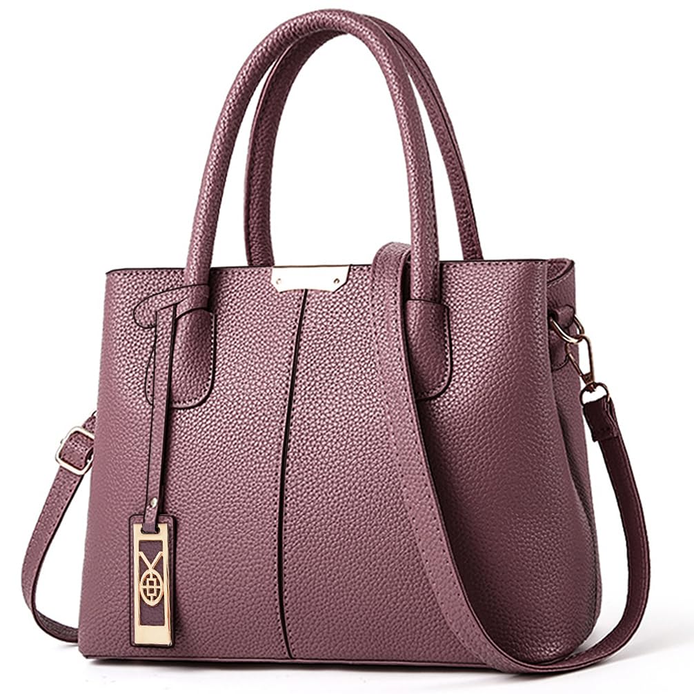 COCIFER Purses and Handbags for Women Shoulder Tote Bags Top Handle Satchel - Purple