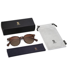 SOJOS Small Round Classic Polarized Sunglasses for Women Men Vintage Style UV400 Lens MAY SJ2113