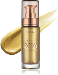 PHOERA AQUAPURITY - High Gloss Waterproof Body Luminizer Glitter Face Shimmer Moisturizer Lotion Tan Cream Foundation Makeup Bronzer - 102 Metallic Gold