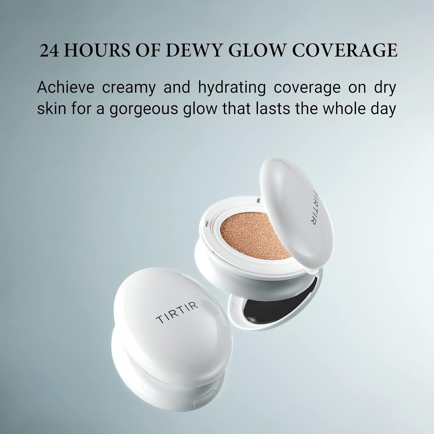 TIRTIR My Glow Cream Cushion | Natural Coverage, Hydrating, Dewy, Glow Finish, 24-Hours Long Lasting, Moisture barrier, Korean Cushion, Pack of 1 (0.63 oz.), 17C Porcelain