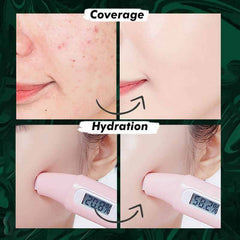 POKLO Mushroom Head Air Cushion CC Cream, Concealer Foundation Stick Moisturizing,Concealer Lasting Brightening Liquid Foundation for All Skin (B# Lvory white)
