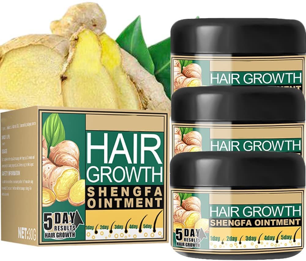 Natural Ginger Hair Growth Cream,Hair Boost Ginger Ointment,Anti-Hair Loss Conditioner For Men Women (3pcs)