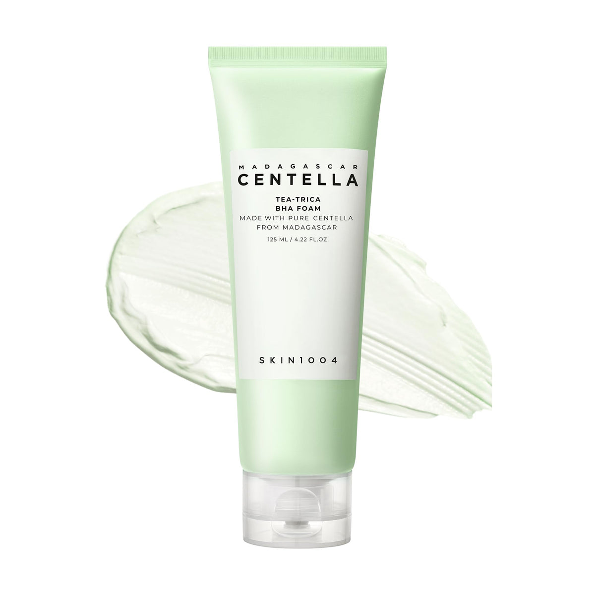 SKIN1004 Madagascar Centella Tea-Trica Bha Foam, Korean Face Cleanser with Centella Asiatica & Tea Tree, Gentle Facial Foam Cleanser for Oil Control and Refreshing Skin - 125ml