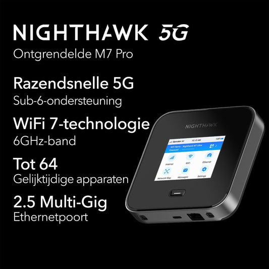 NETGEAR Nighthawk M7 Pro (MR7450) – Ultra-Fast 5G + WiFi 7 Mobile Router/Hotspot, Up to 6Gbps