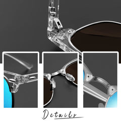 Joopin Polarized Semi Rimless Sunglasses Men Women, Classic Half Frame Sun Glasses UV Protection