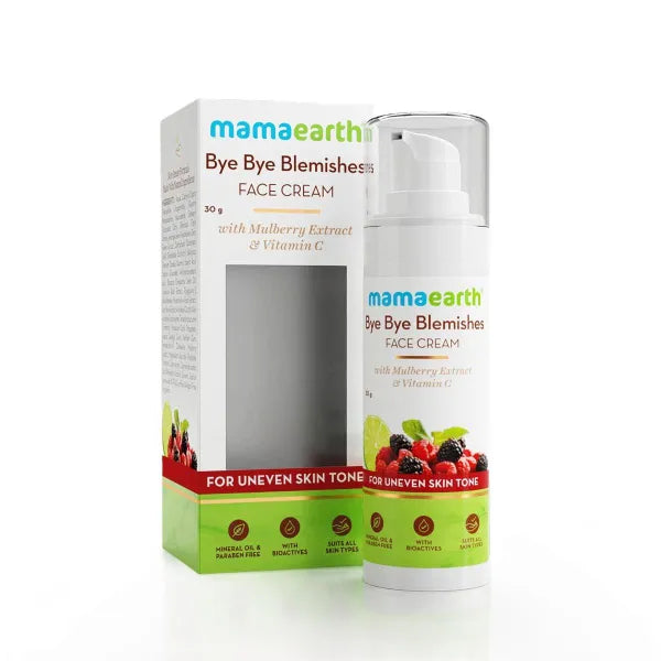 Mamaearth Bye Bye Blemishes Face Cream, For Pigmentation & Blemish Removal, With Mulberry Extract & Vitamin C (30 ML)