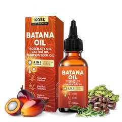 KOEC 4-in-1 Batana Oil – Hair Growth, Nourishment & Skin Moisturizer with Castor & Rosemary Oil