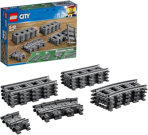 LEGO 60205 City Tracks 20 Pieces Extention Accessory Set, Building Toy Train Track Expansion, Toys for Kids