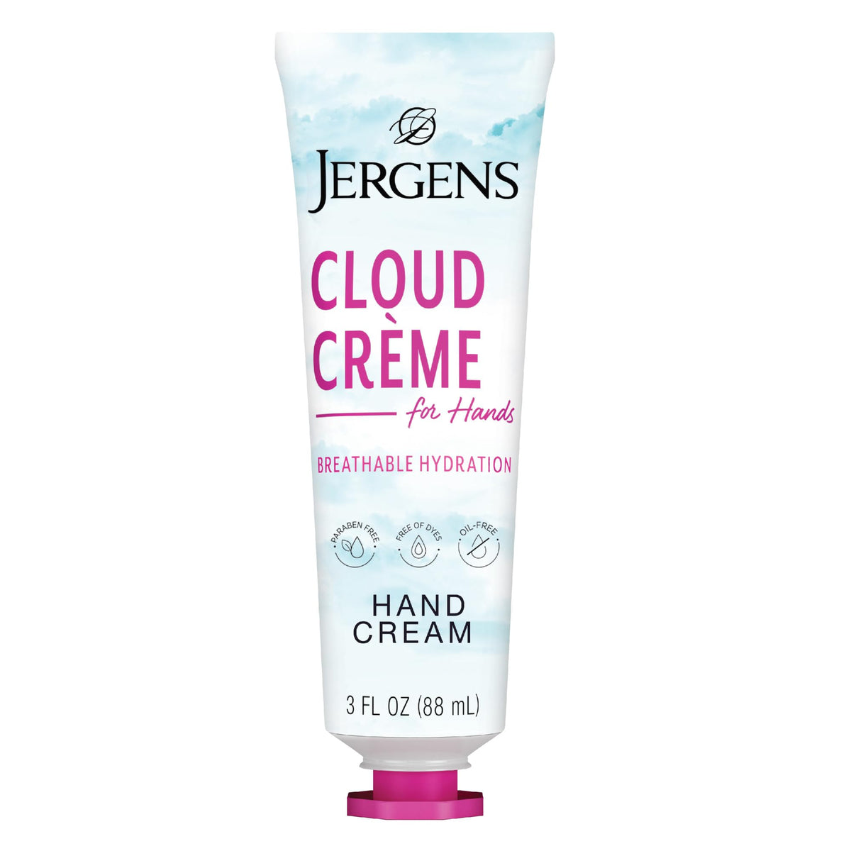 Jergens Cloud Cream Hand Cream for Dry Hands, Lotion with Hyaluronic Complex, Non-Greasy Moisturizer and Light, Breathable Formula, 3 oz