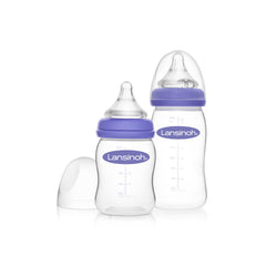 Lansinoh Baby Bottles for Breastfeeding Babies Bundle, 3 Count Each of 5 Ounces and 8 Ounces