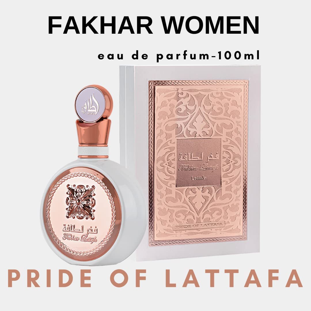 Lattafa Fakhar for Women Eau de Parfum Spray, 3.4 Ounce