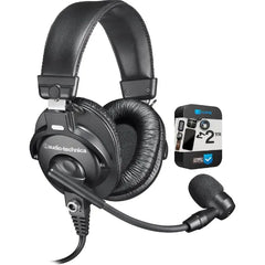Audio-Technica BPHS1 Broadcast Stereo Headset with Dynamic Cardioid Boom Mic Bundle with 2 YR CPS Enhanced Protection Pack