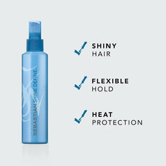 Sebastian Professional Shine Define Hairspray | Flexible Styling Control with Heat Protection | Natural & Soft Definition | 6.7 fl oz
