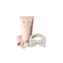 Whipped Cream Vegan Cleanser Ddalva 4.5 Oz + Headband | Strawberry + Vanilla Bean | For Dull Skin, Radiant Glow