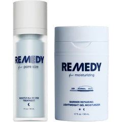 Remedy Science The Pore Size Stack 2 Piece Targeted System Pore Minimizer Treatment & Lightweight Gel Moisturizer Retinol, Salicylic Acid, Niacinamide, Ceramides Created by Dermatologist Dr. Shah