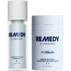 Remedy The Pore Size Stack | 2-Piece Targeted System | Pore Minimizer Treatment & Lightweight Gel Moisturizer | Retinol, Salicylic Acid, Niacinamide, Ceramides