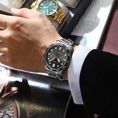 CURREN 8426 Men Watch Top Brand Stainless Steel Quartz Wrist watches Casual Business Waterproof - SILVER BLACK