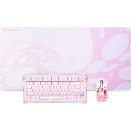 GravaStar Mercury K1 Keyboard & M1 Pro Mouse & Mouse Pad - Sakura Pink