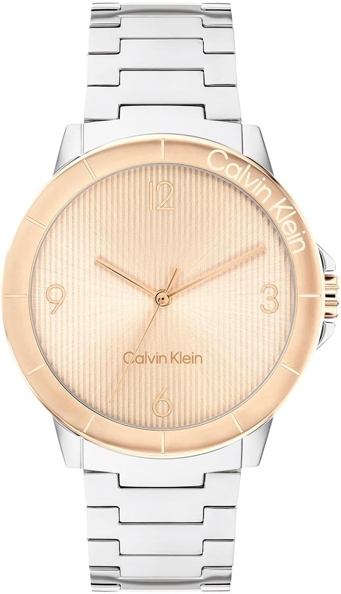 CALVIN KLEIN WOMEN'S CARNATION GOLD DIAL STAINLESS STEEL BRACELET WATCH - 25100025