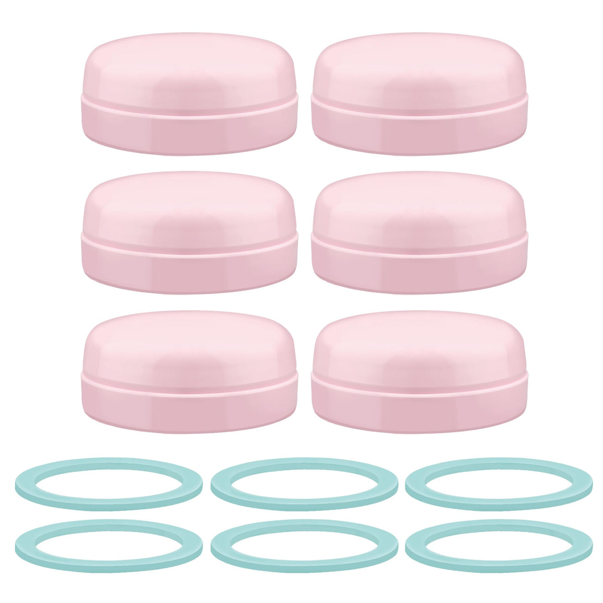 Maymom Solid Lids Aka Travel Caps w/Sealing Ring Compatible with Avent Bottle; Cap Replace Avent Natural Bottle Screw Ring n Sealing Disc; Fit Avent Anti-colic Polypropylene, Glass Bottle, Avent Pink