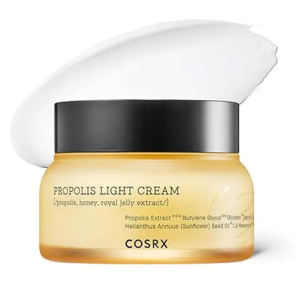 COSRX Full Fit Propolis Light Cream, 2.19 Fl.oz / 65ml, Propolis 64.5%, Hydrating Daily Day and Night Moisturiser, Korean Skin Care Paraben Free