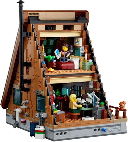 LEGO 21338 Ideas A-Frame Cabin Set, Countryside House Model Building Kit for Adults with 4 Customisable Minifigures & Wildlife Animal Figures, Gift idea for Him or Her