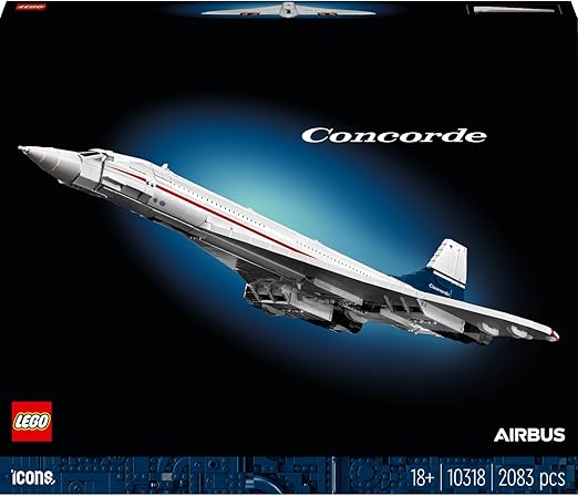 LEGO Icons Concorde Model Plane Kit for Adults to Build, Iconic Airplane Replica Set with Authentic Details and 3 Display Modes, Ideal Gift for Men, Women, Him, Her 10318