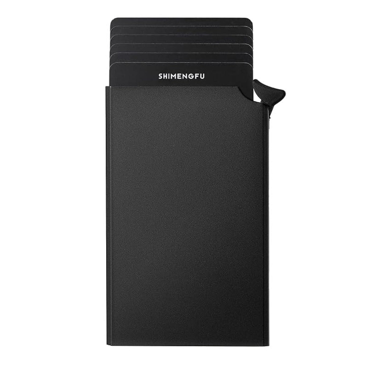 FEIFIRE Wallet Card Holder Metal Slim Men Wallets Pop Up Minimalist Wallet Small Credit Card Holder Purse Metal Wallet (Black)