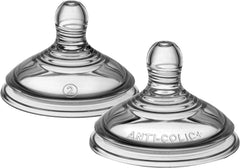 Tommee Tippee Advanced Anti-Colic Baby Bottle Teats, Breast-Like, Soft Silicone, Medium Flow, 3 Months+, 2 Pack