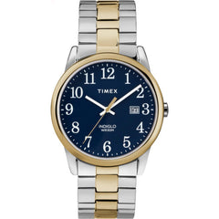 Timex Easy Reader Date Expansion Band 38mm Watch - Two-Tone/Two-Tone/Blue