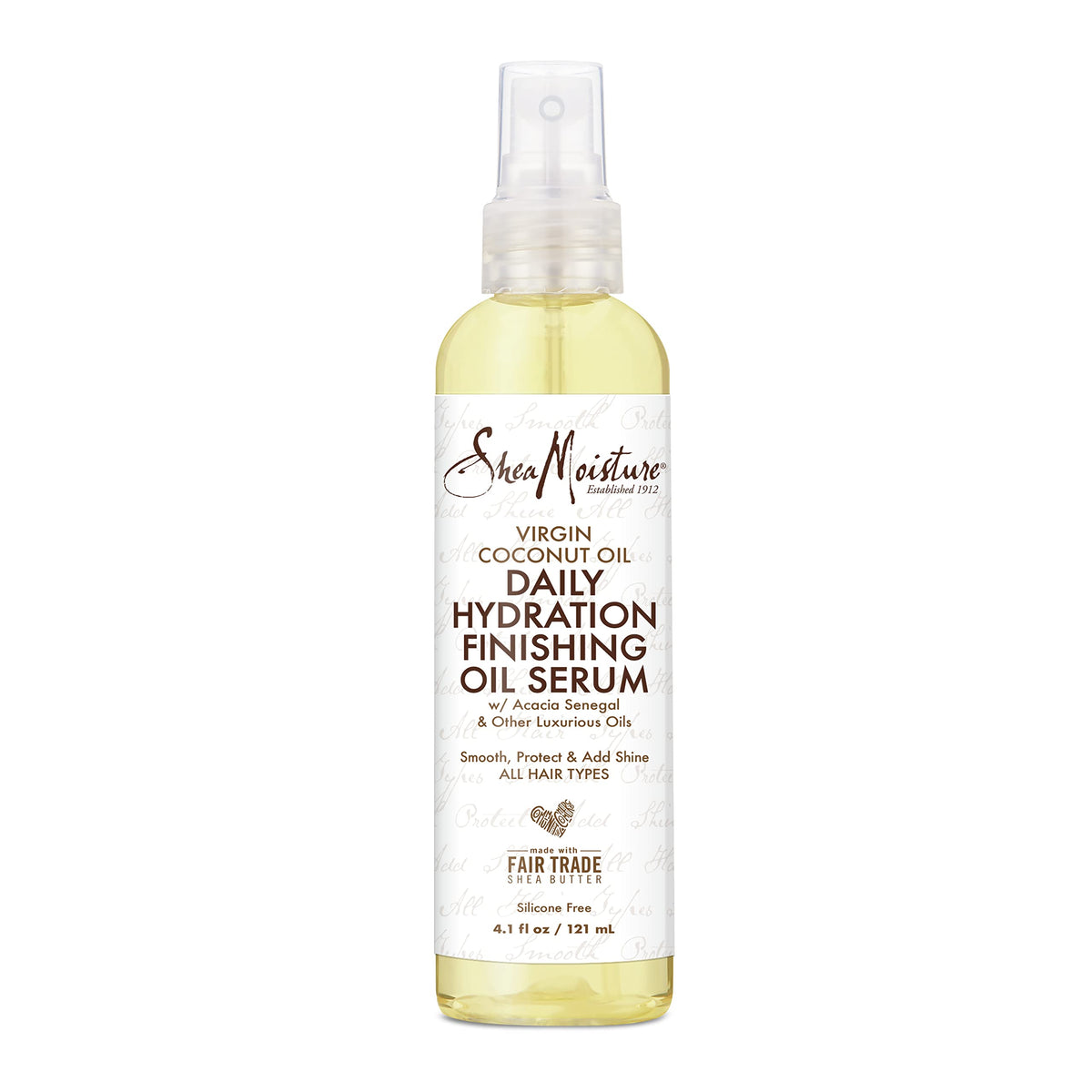 SHEA MOISTURE 100 percent Virgin Coconut Oil For All Hair Types Daily Hydration Finishing Oil Serum Silicone-Free 4.1 oz