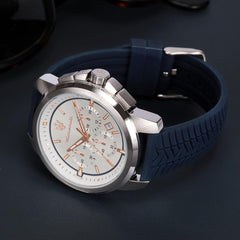 Maserati SUCCESSO 44 mm Chronograph Men's Watch, Black, Chronograph - White/Blue