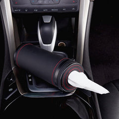 MiOYOOW Car Tissue Tube, Cylinder Tissue Box Diameter 2.75'' PU Leather Round Tissues Container for Car Cup Holder, Up to 30 Count Tissue