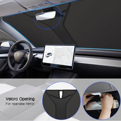 RESCIEN Car Windshield Sunshade 142*66cm Upgraded Thickened material Car Front Window High magnification sun protection To Keep Your Vehicle Cool with Storage bag Blocks UV Ray For Most Cars SUV MPV