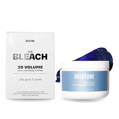 Overtone Color Depositing Semi-Permanent Hair Dye Conditioner - 8 oz For Natural & Color-Treated Hair, The Bleach 30 Volume Hair Lightening Kit - Professional-Grade Included - Smoky Sapphire