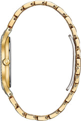 Bulova Crystal Pave 3-Hand Quartz Slim Case Watch - Gold Tone