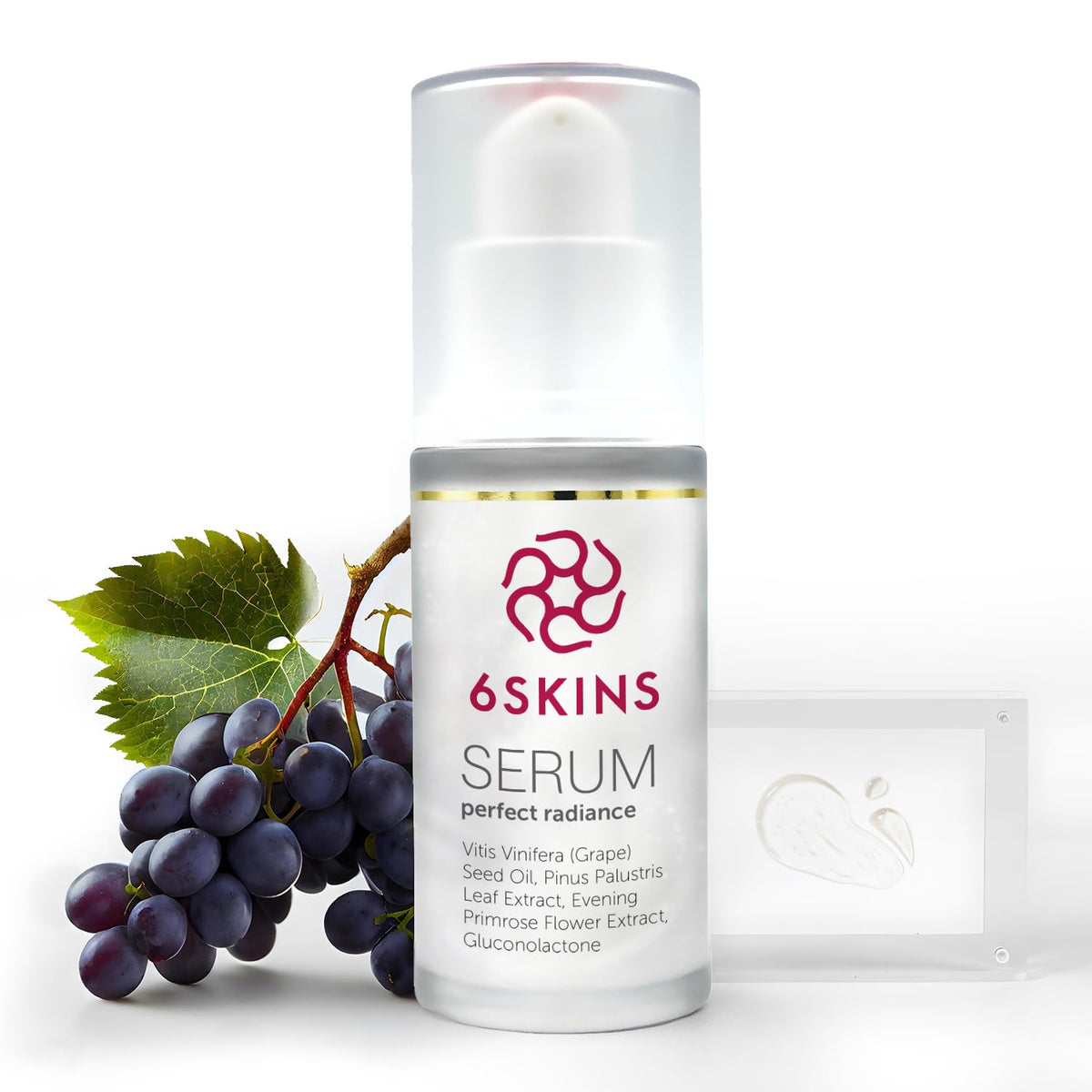 6 Skins® Perfect Radiance Face Serum with 2% Niacinamide + Vitis Vinifera (Grape) Seed Oil + BHA | Korean Skincare | Brighten, Hydrate & Glow, Glow Serum 30ml
