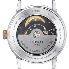 Tissot mens Classic Dream Stainless Steel Dress Watch Silver/Rose Gold T1294072203100
