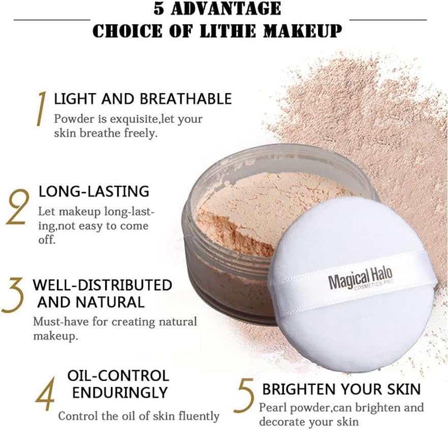 Loose Powder, Professional Face Finishing Powder for Makeup Coverage, Oil-Control Translucent, Lightweight(1)